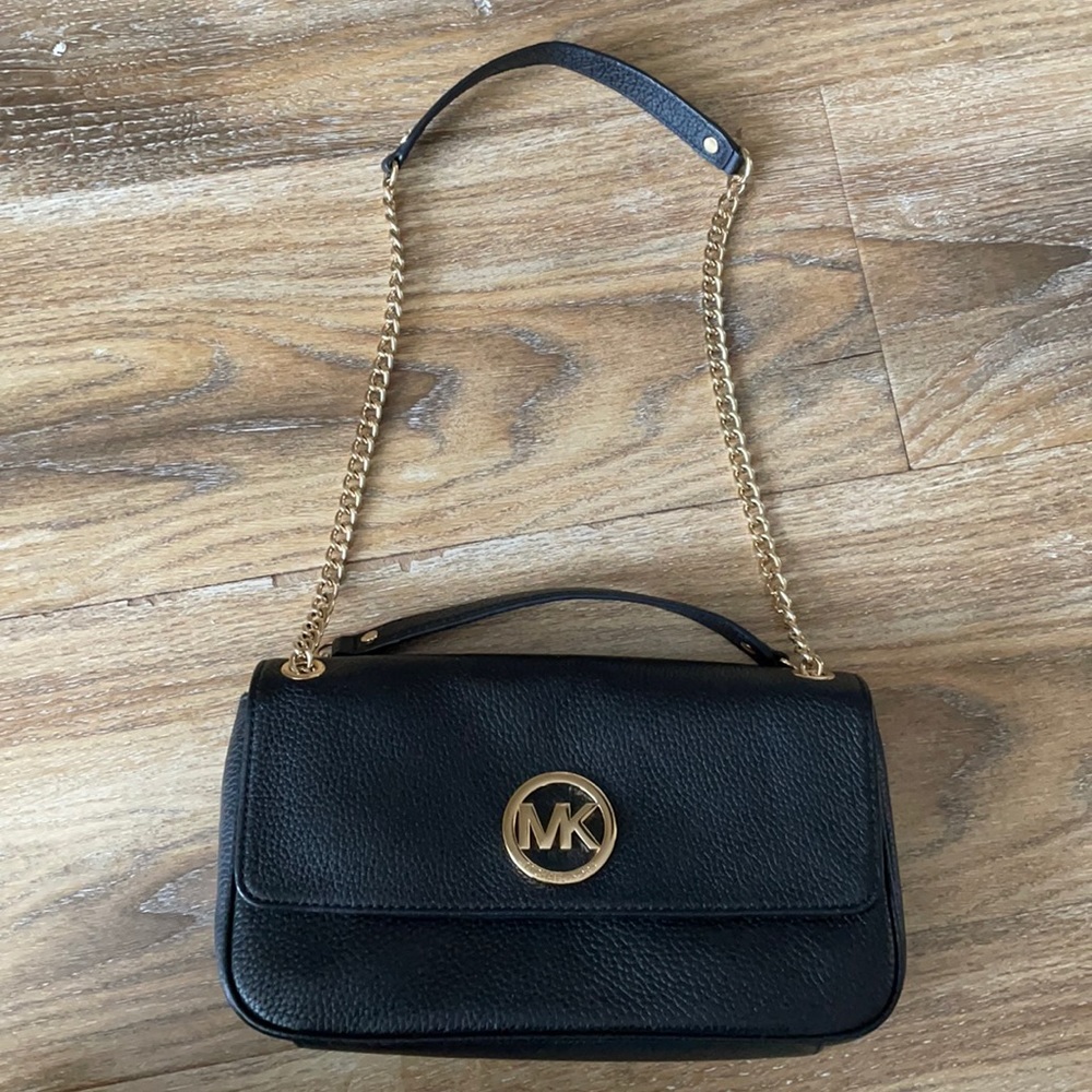 Michael Kors Fulton Flap Bag Pebbled Leather Bag